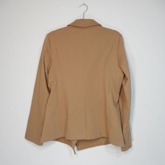 SPANX Perfect Asymmetrical Tailored BLAZER Size L Toffee Stretch Ponte NEW $228 - Picture 8 of 11
